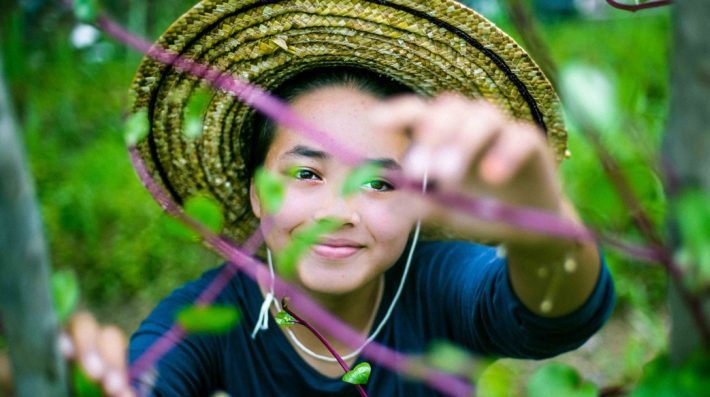 A female in a farm