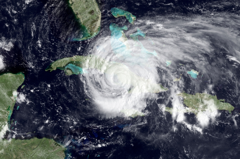 A satellite view of a hurricane