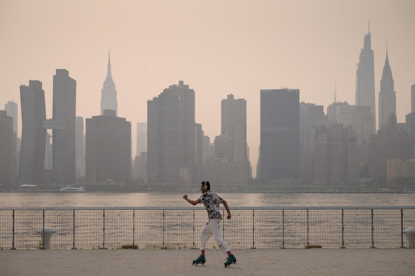 A haze shrouded New York City 